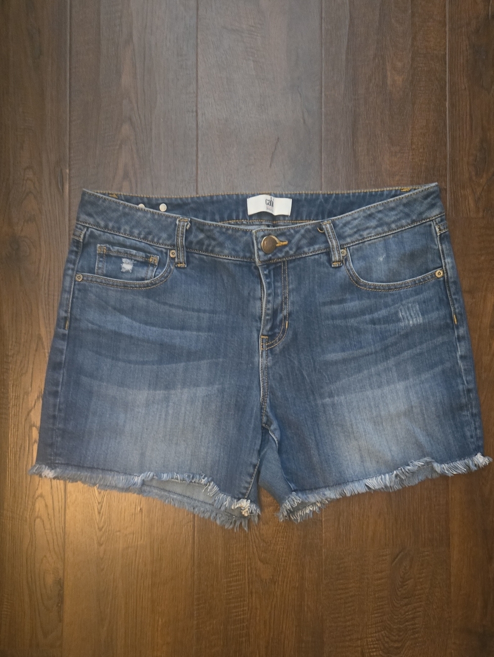 CAbi Beach Club Wash Raw Hem Tomboy  Denim Shorts Style #5243 - Picture 5 of 13
